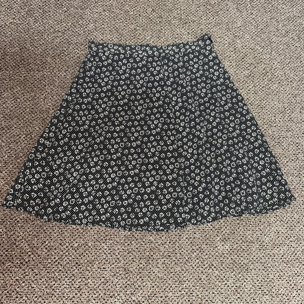 City Editions Black White Geometric Diamond Polka Dot Skirt Size 10 Vintage